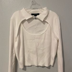 Large forever 21 white long sleeve shirt